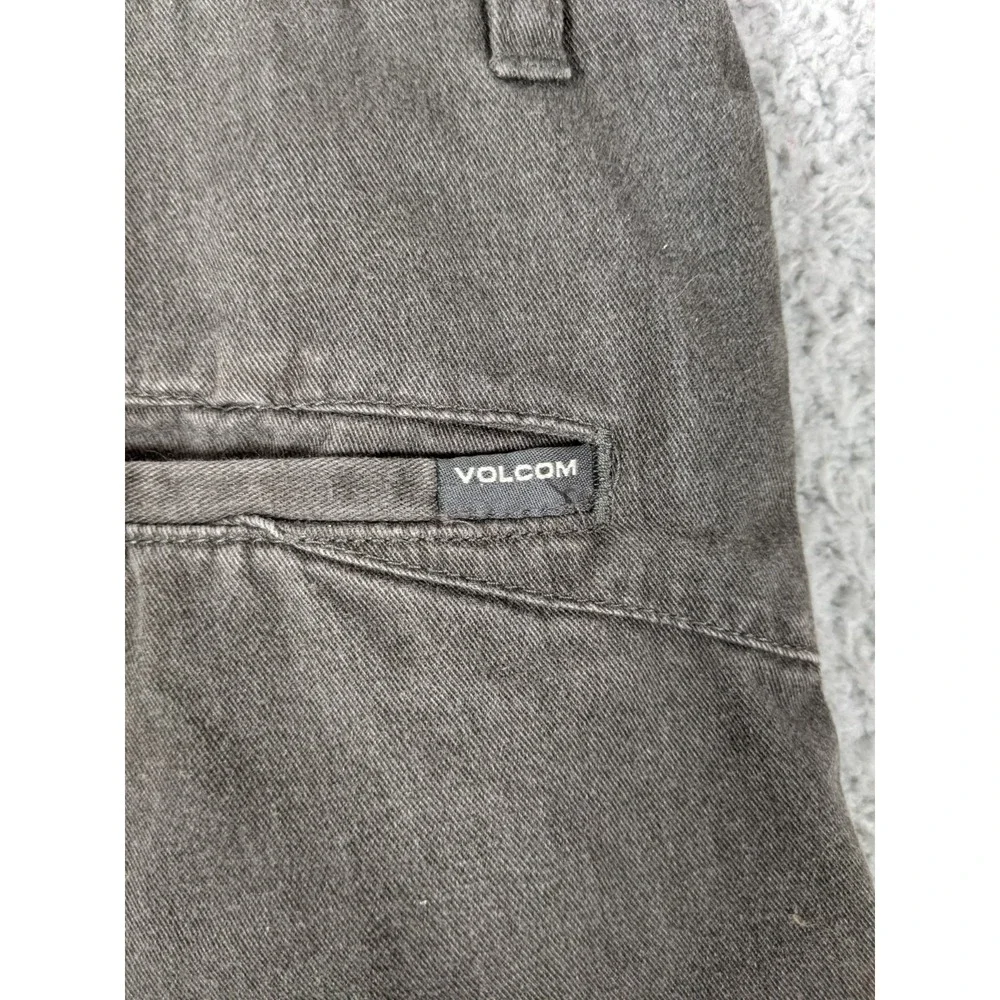 Volcom VMonty Chino Shorts Mens 32 Gray Flat Front Pockets Golf Skater Casual